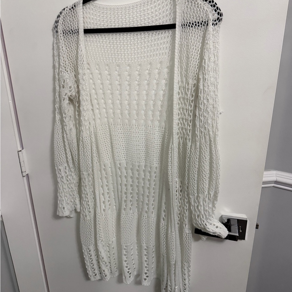 White Knit Swim Coverup